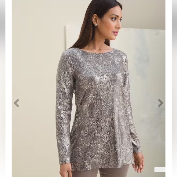 Chico’s sequin blouse size 1 US M - Picture 1 of 5